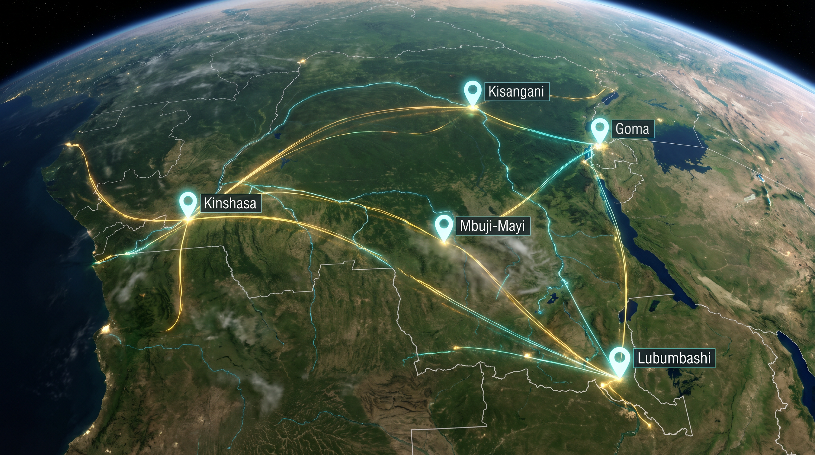 Satellite view of DRC connectivity